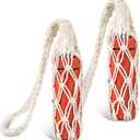 Lothee 2 Pcs Macrame Water Bottle Carrier Cotton Water Bottle Bag Long Strap Boho Holder Woven Macrame Holder for Adult Sling Wine Hiking Cycling Fitness Accessories 31.5 Inches