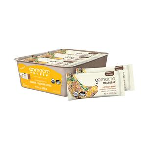 GoMacro MacroBar Organic Vegan Protein Bars - Banana + Almond Butter, (2.3 Ounce Bars, 12 Count) (EXP 01/17/27)