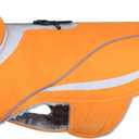 VIVAGLORY Cozy Fleece Lined Lightweight Dog Coat for Late Autumn and Early Winter, Water Resistant Vest for Walking Training, Medium Dogs, Orange (M(Chest: 22-26", Neck: ~15"))