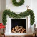 6FT Lush Christmas Cedar Garland Real Touch Artificial Realistic Soft and Thickness Greenery Faux Cedar Pine Garland for Home Fireplace Table Indoor Outdoor Holiday Christmas Decoration