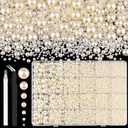 11000Pcs Flatback Pearls for Crafting (Ivory White/Beige), Assorted Size 2/3/4/5/6/8/10mm Half Pearl, Bedazzling Bead for DIY Crafts Clothing Tumblers Mugs Shoes Fabric Embellishment Nail Art Makeup (Large Pack)