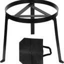Camping Tripod, Folding Campfire Tripod Fire Pit Stand Heavy Duty Open Camp Fire Cooking Holder Portable Foldable Cookware Rack Accessories for Outdoor Kitchen Cast Iron Dutch Oven Grill, Black
