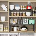 Jojocross Adjustable Expanable Stackable Spice Rack Shelf Pantry Storage Organizer for Kitchen Cabinet,Countertop,Bathroom and More.Space is no Longer Limited(2Packs/Black/Medium)