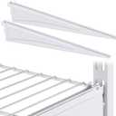 Adjustable Locking Shelf Bracket 16 Inch Shelf Brackets Heavy Duty Wire Shelving Brackets for Deep Wire Shelving Double Track System (White, 2 Pcs)
