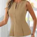 PRETTYGARDEN Women's 2026 Summer Vest Tops Business Casual Going Out Outfits Sleeveless Zip Up Dressy Tank Top Suit Waistcoat