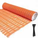 Orange Safety Fence 4x100 ft, Construction Barrier Fence with Built-in Top Rope & 50 Zip Ties, Woven HDPE Temporary Mesh Fencing for Snow Fence, Driveway Marking, Road Warning, Crowd Control