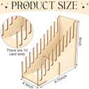 Chunful 2 Pcs Greeting Card Display Stand 10 Slot Wooden Sticker Display Stand Tabletop Postcard Greeting Card Holder Postcard Rack for Brochure Sticker Photo Table Retail Counter Desk, Natural Color