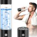 Upgrade Hydrogen Water Bottle, 3Min 2200PPB Rapid Hydrogen Water Generator -SPE PEM Tech, 14OZ Portable Hydro Water Machine, Health Care Gifts for Husband, Wife, Family, Friends, Travel (Black)