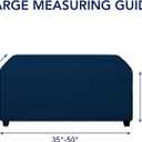 PureFit Super Stretch Soft Form Fit Ottoman Cover Rectangle - Ottoman Slipcovers for Foot Stool & Folding Storage Furniture for Living Room with Nonslip Elastic Bottom (Large, Navy)