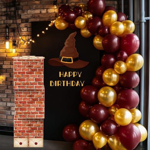 Ctosree 13 Pcs Magical Wizard Themed Party Decorations Large Size Red Brick Boxes Cardboard Suitcase Boxes Wizard Hat Magical Envelopes for Wizard Birthday Halloween Wizard Party Supplies