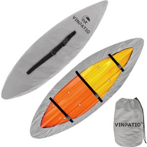 600D Kayak Cover 11-13 FT, Upgraded Full Coverage Waterproof Canoe Storage Bag with Zipper, Heavy-Duty UV Protection & Dust Resistant for Fishing Boats & Paddle Boards, Black