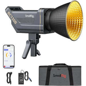 SmallRig RC 120B 120W Bi-Color Cob Video Light 52800Lux@1m 2700K-6500K On-Board and SmallGoGo App Control, TLCI 96+ CRI 95+,9 Lighting Effects Support AC Adapter & 14.4V/26V V-Mount Battery
