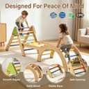 Foldable Pikler Triangle Climbing Set Wooden 7 in 1 Montessori Climber Toys for Toddlers 1-3 Baby Jungle Gym Indoor Slide Playground with Ramp & Arch & Ladder Large Kids Activity Center Boy Girl Gift