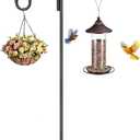 79 Inch Double Shepherds Hooks for Outdoor, Heavy Duty Bird Feeder Pole with 5 Prongs Base for Hanging Lantern, Hummingbird Feeder, Lightweight Plant, Shepherds Hook for Bird Feeders for Outside