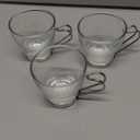 Bormioli Rocco Verdi Espresso Cup With Stainless Steel Handle, Set of 3, Gift Boxed, 3.5 ounces