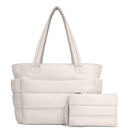 TOPDesign Puffer Tote Bag for Women, Lightweight Puffy Handbag with Compartments, Quilted Shoulder Bag for Work, Travel, Gym
