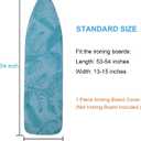 Ironing Board Cover and Pad, Standard Size 15x54 Iron Board Cover with Padding, Scorch & Stain Resistant Thick Iron Padded, Non-Slip Elastic Edge & Fasteners Clips for Daily Ironing, Tropical