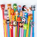 24Pcs Cute Safari Animals Cartoon Gel Black Ink Pens,Random Kawaii Writing Pens,Assorted Styles Pens for School Office Home Student Kids Present (48)