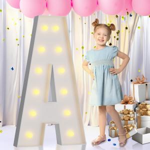imprsv Light Up Letters, 4FT Marquee Letters for Birthday Wedding Engagement Party Decor, Large Marquee A for Party Decoration Arch Kit Decorations