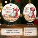7 x Baking Christmas Ornament 2026 - Funny Gifts for Bakers, Ceramic Bake Christmas Ornament for Christmas Tree, Baker Gifts for Women Pastry Chef Friends Mom, Cute Baking Gift for Lovers