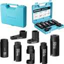 DURATECH 7PCS O2 Oxygen Sensor & Oil Pressure Socket Set, 1/2" 3/8" Drive x 22mm (7/8") 27mm 29mm Oxygen Socket Wrench, O2 Sensor Remover Removal Tool