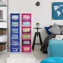 Wonderjune 2 Pcs 6 Shelf Daily Weekly Clothes Organizer for Kids,Novel, 41.34 x 13.58 x 10 inches