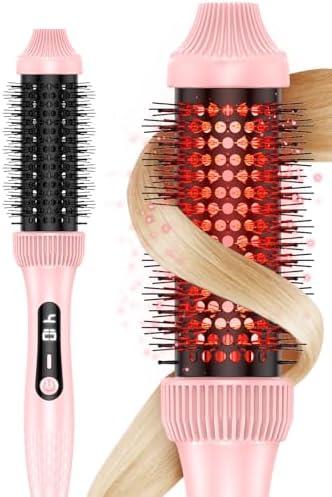 DORISILK Infrared Thermal Hair Brush for Sleek, Shiny Hair，1.5inch Thermal Round Brush for Blowout Look，Heated Round Brush for Curling and Straightening，Dual Voltage for Travel Using
