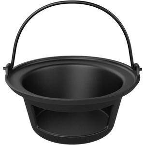 Cast Iron Ash Can with Foldable Handle for Big Green Egg Large, Ash Basket Charcoal Ash Collector for Kamado Joe Classic, Louisiana Grill LG24 and Grills,Heat-resistant, Rustproof