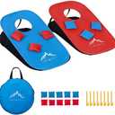 Himal Collapsible Portable Cornhole Game Boards 10 Bean Bags Cornhole Set Tic Tac Toe Game 2 Games on 1 Board (2 x 1-feet)