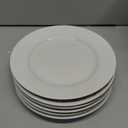 Bestone 6-Piece Porcelain Salad Plates, 8 Inch, Classic Round and White with Wide Rim, Dishwasher, Microwave, Freezer, Oven Safe, BPA-Free for Everyday Use