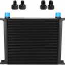 30 Row 10AN AN10 Aluminum Engine Transmission Oil Cooler Kit Stacked Plate With 6AN 8AN Adapter Universal Engine Transmission British Radiator Black