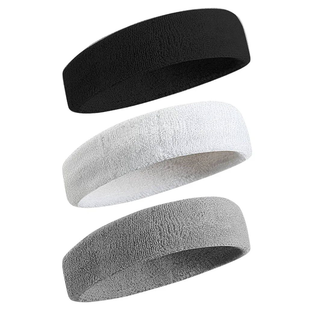 BEACE Sweatbands Sports Headband for Men & Women - Moisture Wicking Athletic Cotton Terry Cloth Sweatband for Tennis, Basketball, Running, Gym, Working Out