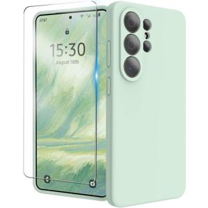 for Samsung Galaxy S26 Ultra Case, Liquid Silicone Cover with Camera Protection Anti-Scratch Soft Microfiber Lining Shockproof Protective Phone Case for S26 Ultra 6.9", Light Green