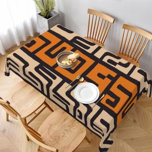 juniissl African Tablecloth Rectangle Table Cover Washable Tabletop for Kitchen Dinning Decoration 60x90inch