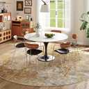 Beige Gold Round Rugs 6ft Washable Circle Area Rug for Entryway Kitchen, Non Slip Soft Low Pile Stain Resistant, Boho Circular Carpet for Living Room Bedroom Dorm Dining Room Table, Abstract