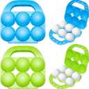 Holady 2 Pack Snowball Makers - Makes 6 Snowballs at Once - Outdoor Winter Snow Toys for Kids and Adults, Snowball Maker Tool with Handle for Snow Ball FightsBlue,Green