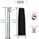 Revolving Handles Knob Handwheel M12 x 120mm Male Threaded Stem Lathe Crank Handle Trailer Jack Knob Thread Handle Grips Crank Hand Wheel with Nuts Machine Rotating Handles Black Plastic Metal 1 Set