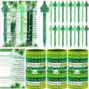 144 Pcs St. Patrick's Day Party Favors Shamrock Ballpoint Pen Silicone Wristband Bracelet Green Irish Blessing Prayer Card Bulk Good Luck Clover Gift for Teacher Employee Office Supplies