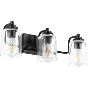 SOLFART 3 Lights Bathroom Light Fixtures Over Mirror Black Vanity Lights for Bathroom Wall Lights for Bathroom Matte Black Mirror Light