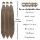 Brown Ash Braiding Hair Pre stretched Ez Braid Braiding Hair for Braids