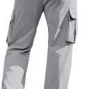 PLEPAN Men's Casual Cargo Pants Drawstring Hiking Workout Tactical Joggers Sweatpants for Men with Pockets (Gray, M)