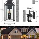 Lifora Hay 21 inch Large Outdoor Wall Sconce, 3-Light Front Porch Lantern, Waterproof E12 Wall Light Fixture, Tempered Glass Lamp Shade, Outside House Lighting for Patio Garage Entryway