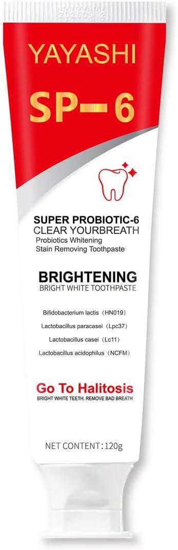 SP-6 Toothpaste, Ultra Whitening, Deep Cleaning and Fresh Breath, Fresh Breath, Stain Removing Toothpaste for Teeth Color Correcting (Pack of 4-120g)