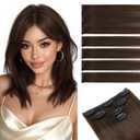 Short Clip in Hair Extensions Real Remy Human Hair,S-noilite Short Hair Extensions Clip ins,Mini Clip in Extensions for Add Volume and Highlights,5 Pieces 36g 10 inch Dark Brown