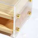 Jewelry Box Organizer with Acrylic Lid, 2-Layer Jewelry Storage, with 2 Drawers, Modern Style, Gift for Women, 9 x 5.4 x 4.6 Inches,Organizer for Earring, Ring, Necklace, Bracelets