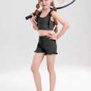 Girls Training Bra Cute Ruffle Sports Bra for Kids Scoop Neckline Fitness Yoga Bra Strap Crop Top (11-12 Years, Black)