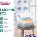 6 x Sterilite 6-Pack Latching Box, Under Bed Storage Bins with Lids, Clear Plastic, 25 Quart - Heavy-Duty Organizing Containers for Closet, Bathroom, and Office