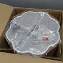 VONLUCE Semi Flush Mount Ceiling Light, 12.6" Ceiling Light Fixture with Flower-Shaped Fabric Shade, 3-Light Modern Light Fixture for Bedroom Living Room Nursery Hallway, White Shade & Gold Finish