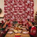 Moukeren 4 Pack Winter Foil Fringe Curtains 3.3 X 6.6 ft Winter Snowflake Foil Curtain Backdrop Wonderland Backdrop Streamers Photobooth Props for Christmas Holiday Party Decor (Blue,Tree)(Red,Snow)