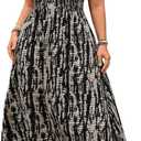 Floerns Women's Plus Size Striped V Neck Tank Dress Tie Back A Line Vacation Maxi Dresses XXL